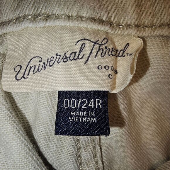 Universal Thread Wide Leg Highest Rise Jeans Oatmeal Women's Size 00/24R - Picture 6 of 12